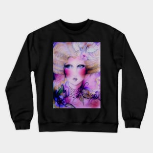 PINK BLOSSOM ART DECO WOODLAND FAIRY DOLLY GIRL Crewneck Sweatshirt